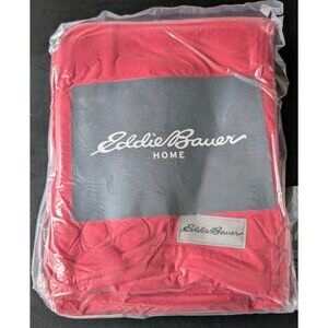 Eddie Bauer Throw Blanket 50"X60" Red Polyester
